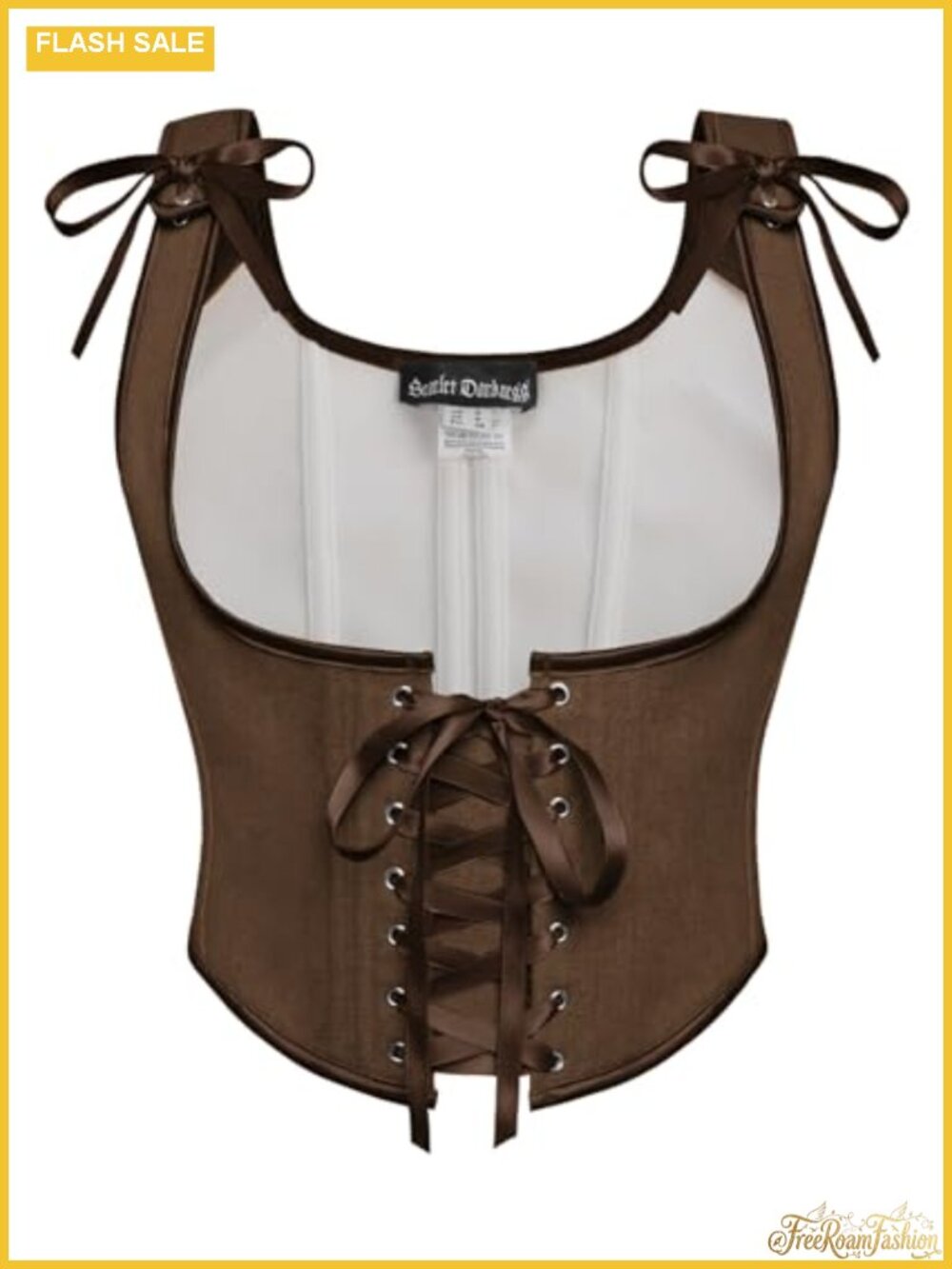 Boned Underbust Corset Top Lace-Up Zip Renaissance Fairy Pirate
